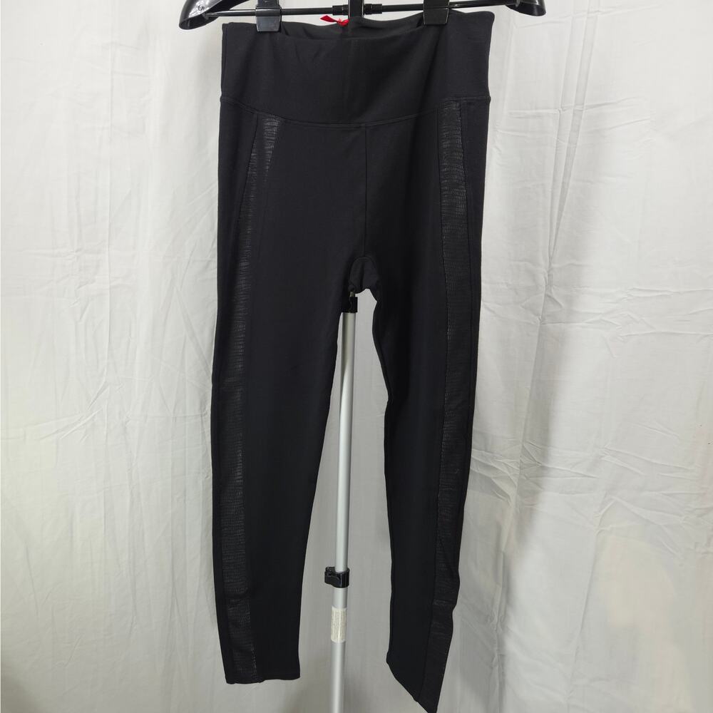 Spanx Active Leggings Womens Black Mesh Panel High Waist Athleisure